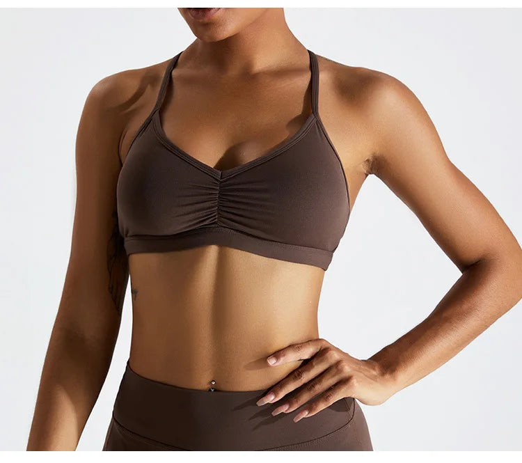 Sexy Scrunch Sports Bra – Gym Top for Women, Running Back Cross Top, Sportswear, Yoga Underwear, Fitness Workout Clothing