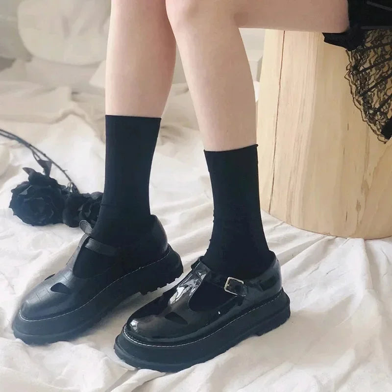 Solid Color Long Socks – Japan Style School Girls Thigh High Stockings, Lolita Kawaii Cute Knee High Socks