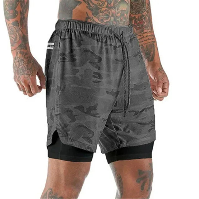 Men's Sport Shorts – Double-deck Running Shorts, 2-in-1, Beach Bottoms, Summer Gym Fitness, Training, Jogging