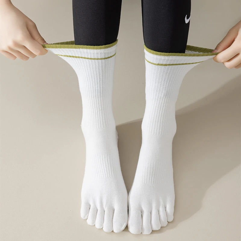 Five Toe Silicone Non-Slip Yoga Socks – Soft, Breathable, Ballet Dance, Fitness, Sports, Anti-Slip Pilates Socks for Ladies
