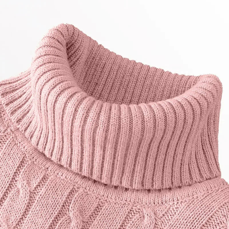Men's Long Sleeve Knitted Sweaters – Slim Fit Turtleneck, Casual Pullover, Lightweight Ribbed Sweater