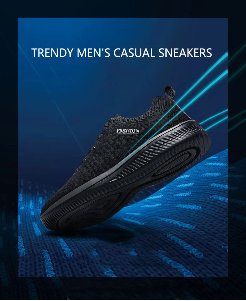 Running Sneakers - Lightweight Athletic Shoes, Classic Mesh, Breathable Lace-up Outdoor Walking Shoes, Male Tennis Shoes