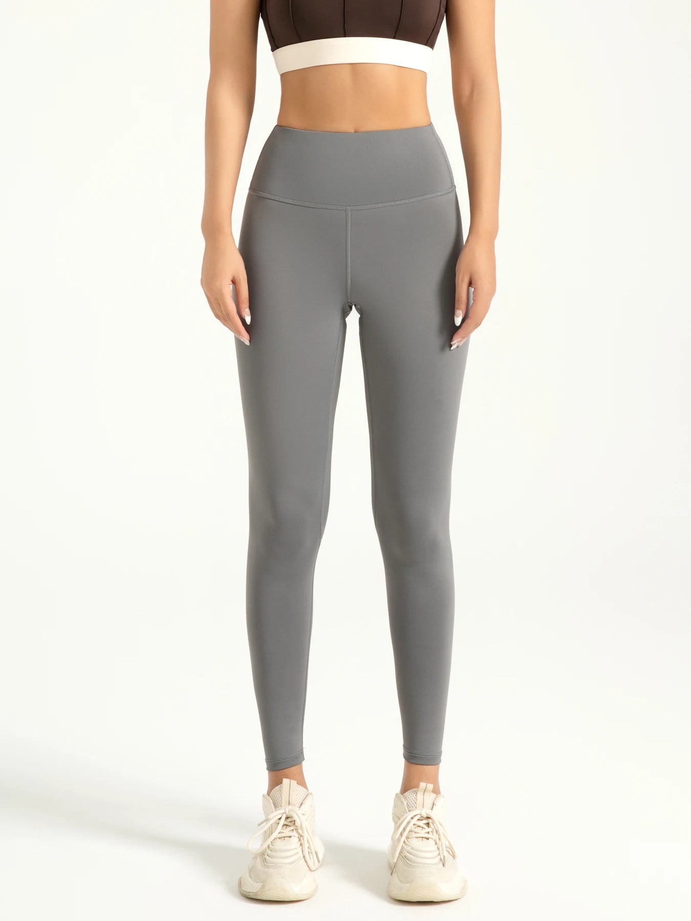Women's Solid High Waist Sports Leggings – Breathable, Comfortable, Quick Dry, Skinny Fit, Yoga, Running, Sportswear