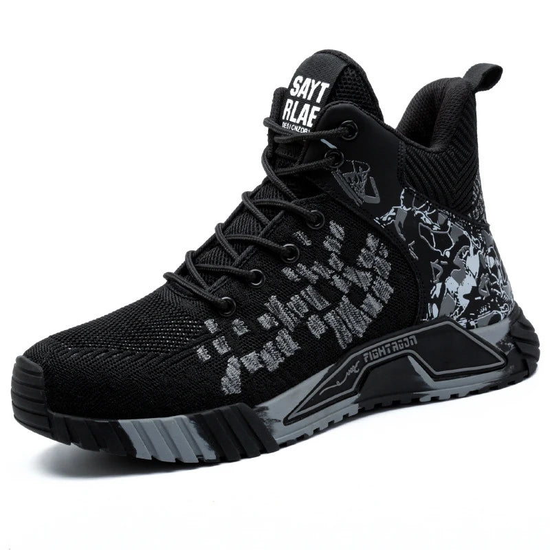 High Top Safety Shoes – Steel Toe Work Shoes for Men, Anti-Smash, Indestructible Work Boots, Breathable Safety Footwear