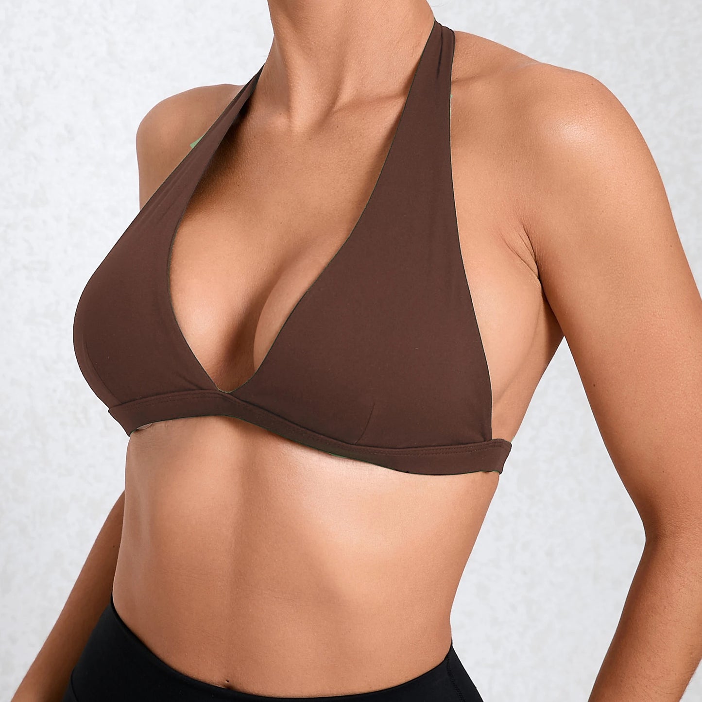 1/2PCS Deep V Bra Gym Halter Yoga Set – Women's Sportswear, Workout Fitness Shorts, Activewear Outfit