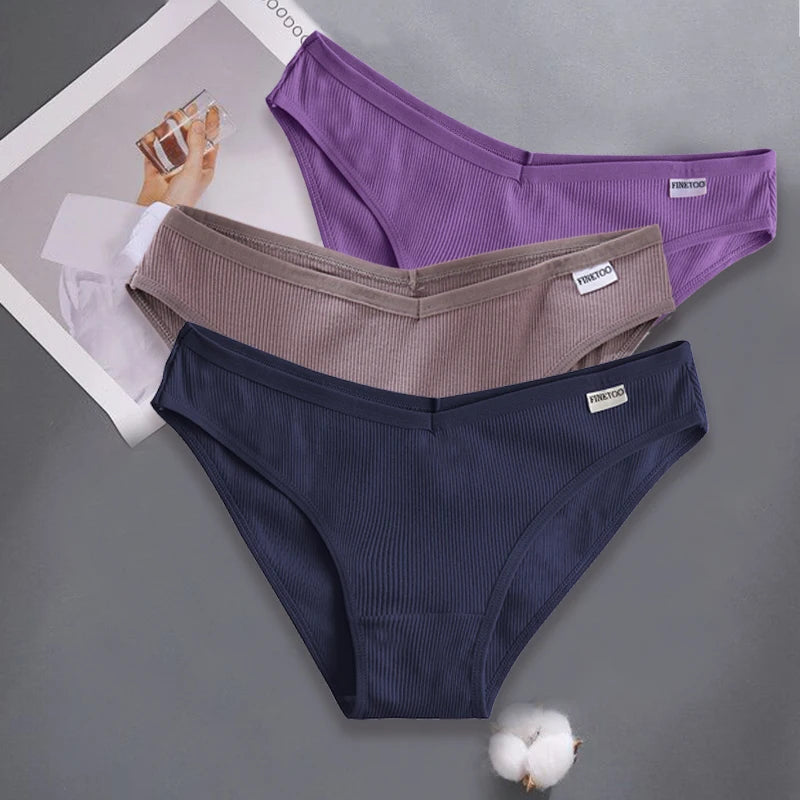 3PCS Set Women's Sexy Cotton Panties – Soft Underwear, Comfortable Briefs, Intimate Lingerie