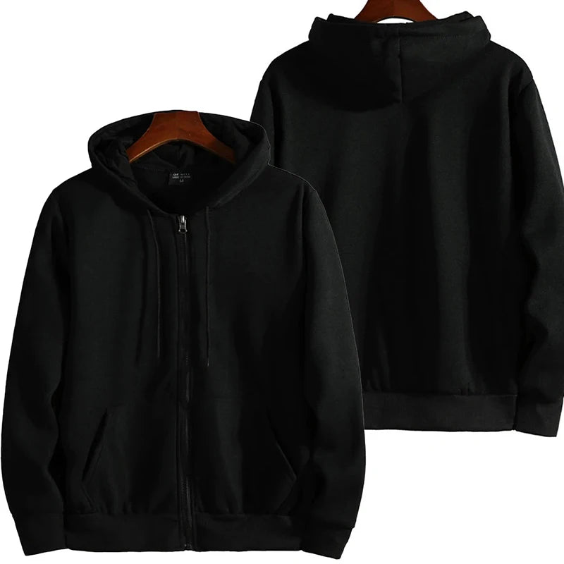 Zipper Hoodies for Men – Autumn Winter Long Sleeve Hooded Sweatshirt, Fashion Casual Loose Fit Sportswear Outfit