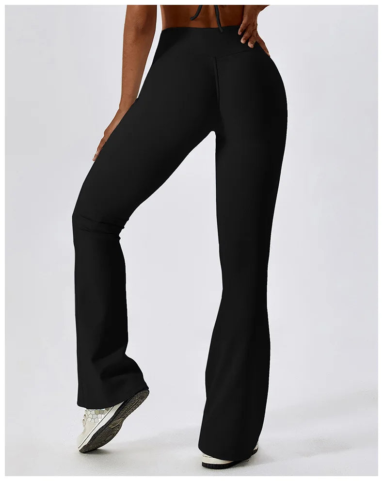 Flare Leggings Yoga Pants – High Waist, Wide Leg, Gym Workout, Fitness, Sports, Flared Design, Latin Dance Trousers