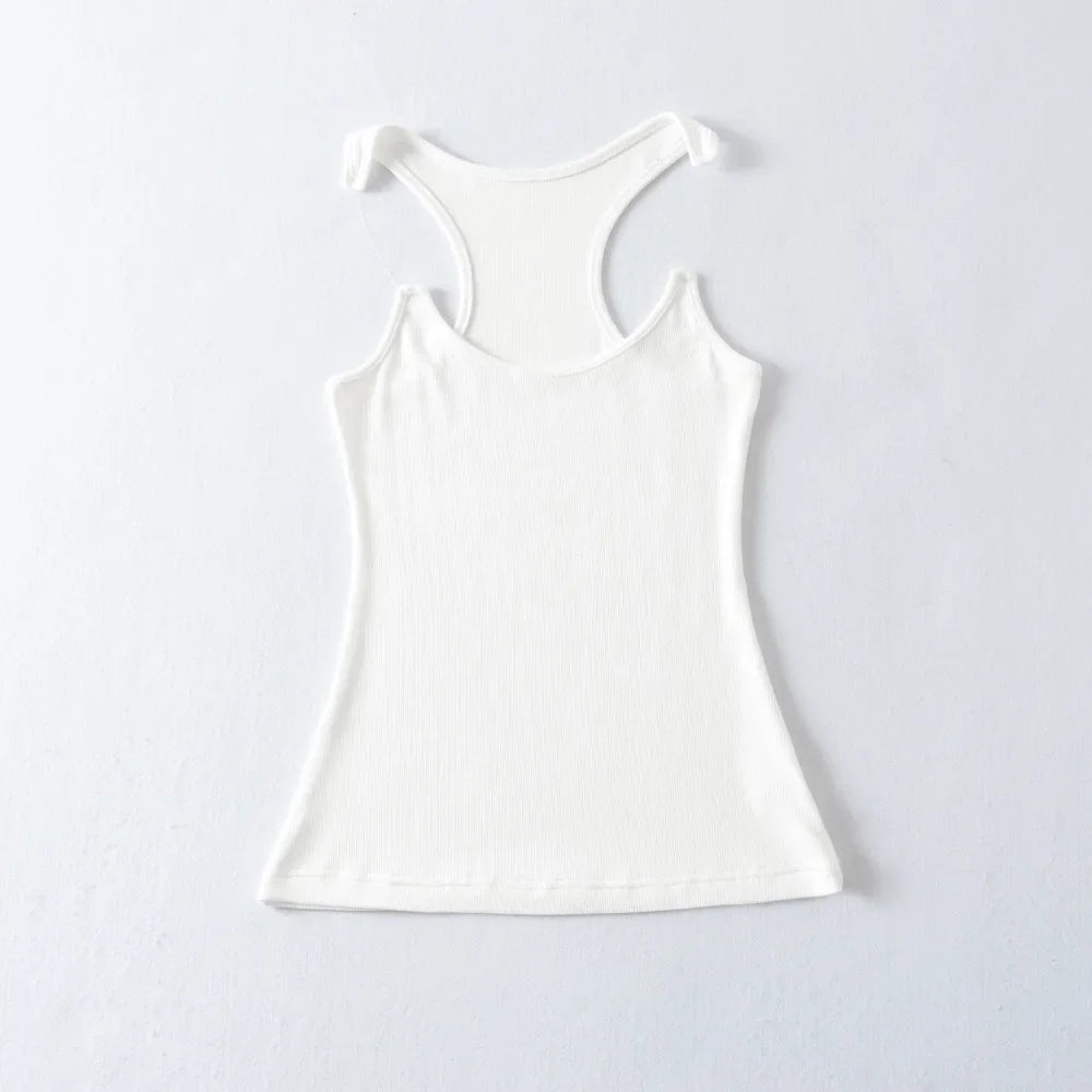Women’s Ypro Ribbed Tank Top – Invisible Straps, Camisole Style, Slim Fit, Casual Tee