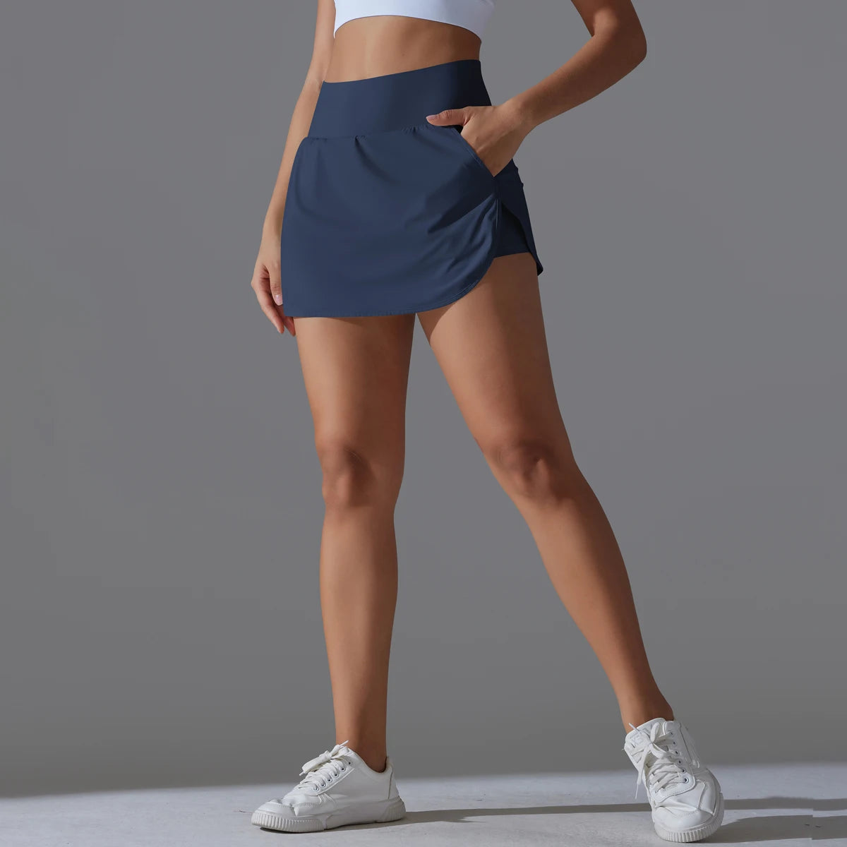 Women Gym Running Shorts – Double Deck, Quick Dry, Sporty, Fitness, Jogging, Workout, With Pocket, Tight Fit