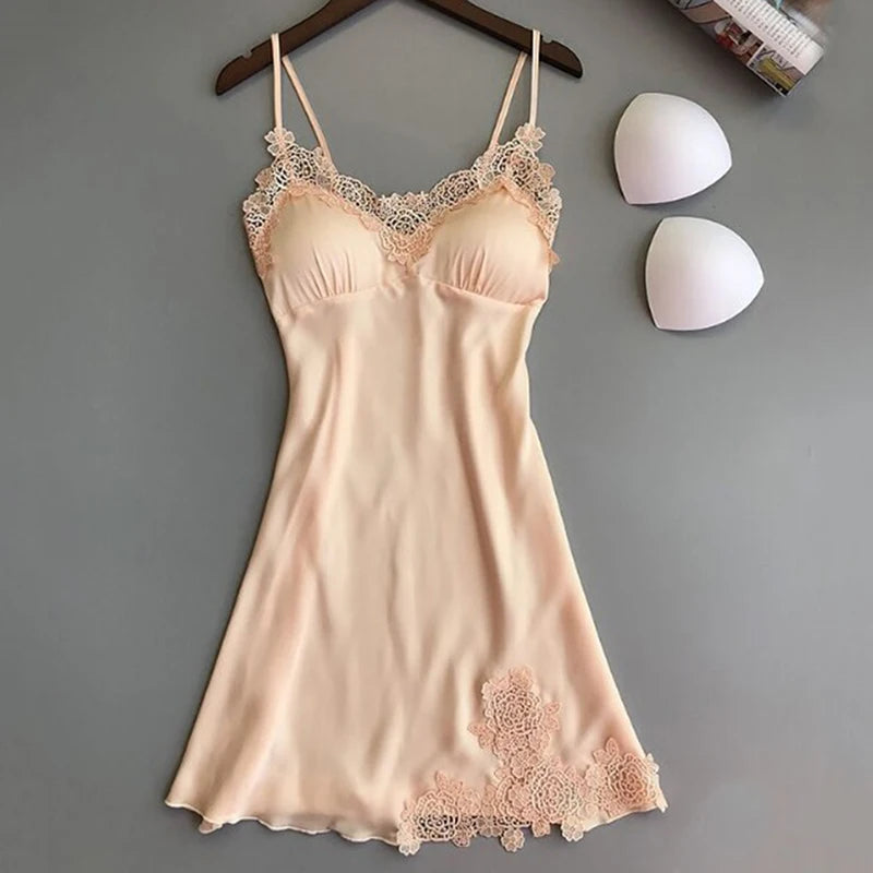 Sexy Silk Suspender Nightdress – Women's Spring & Summer Ice Silk Thin Halter Satin Nightdress
