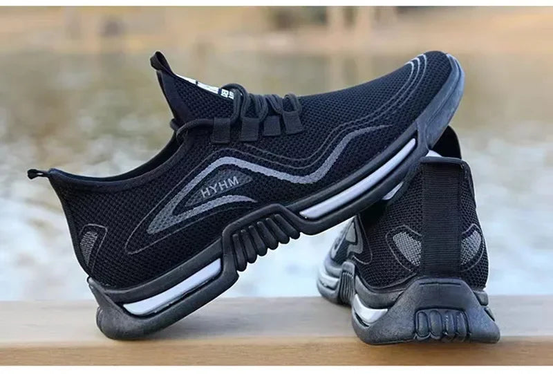 Men's Slip-On Fashion Sneakers – Sport Running, Breathable Gym Training, Walking Tennis Shoes, Non-Slip Workout Flats