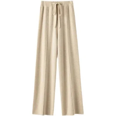High-Waisted Wool Cloud Pants – Loose Fit, Casual, Straight Leg, Outerwear, Autumn/Winter, New Arrival