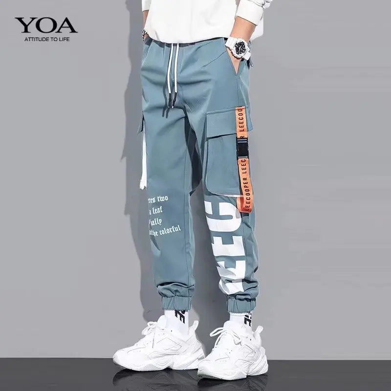 Classic Design Multi Flap Pockets Cargo Pants – Men's Loose Fit, Drawstring Harem, Oversized Jogger Pants for Men and Women