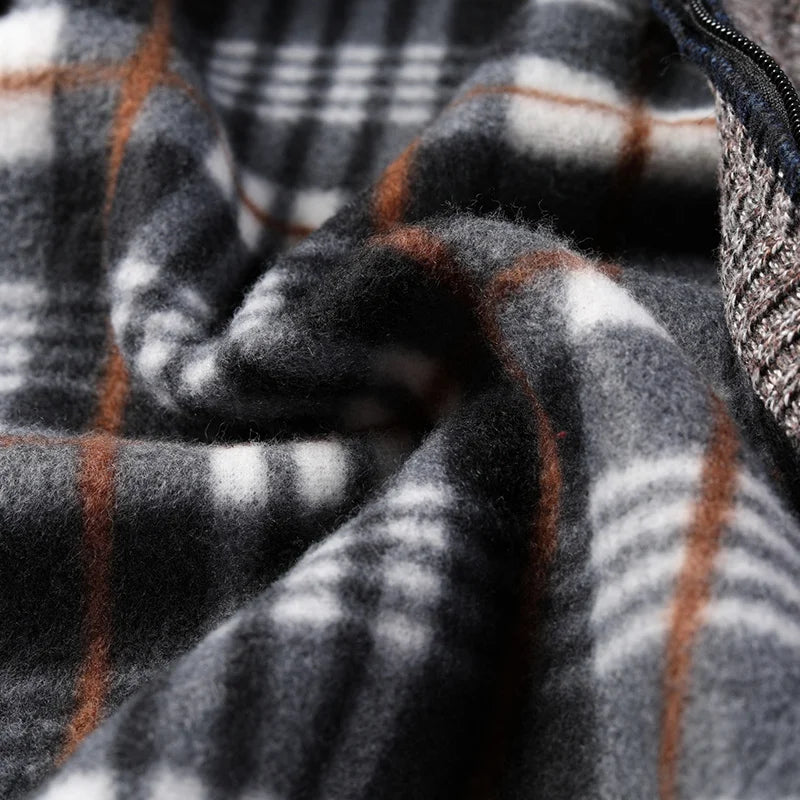 Warm Cardigan – Men's Fleece Sweater With Full Zip, Slim Fit, And Luxury Brand Knitted Design, Perfect For Cold Weather