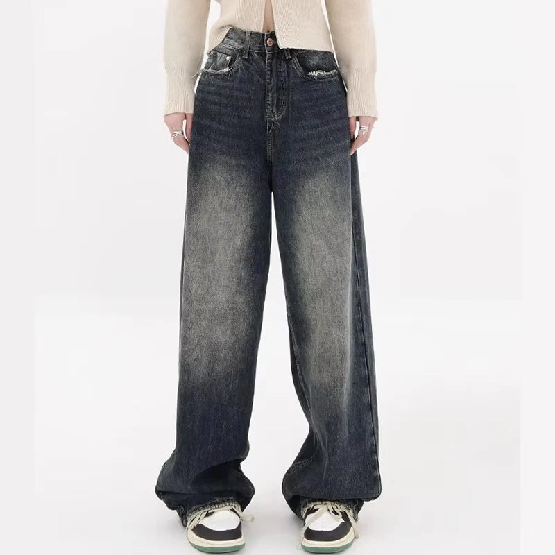 Y2K Baggy Jeans – Streetwear, Retro Fashion, Autumn, High Waist, Loose Fit, Wide Leg, Denim Trousers