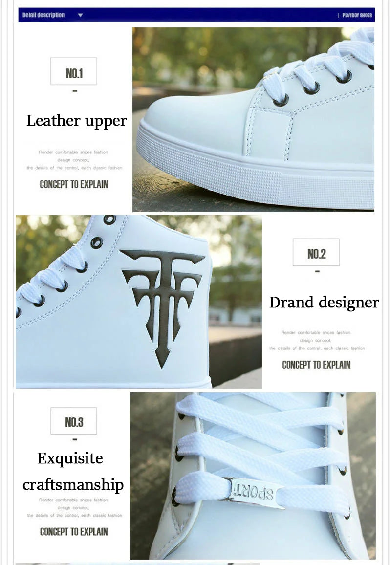 Sneakers for Men – Vulcanized High Top, Comfortable, Autumn Spring Fashion