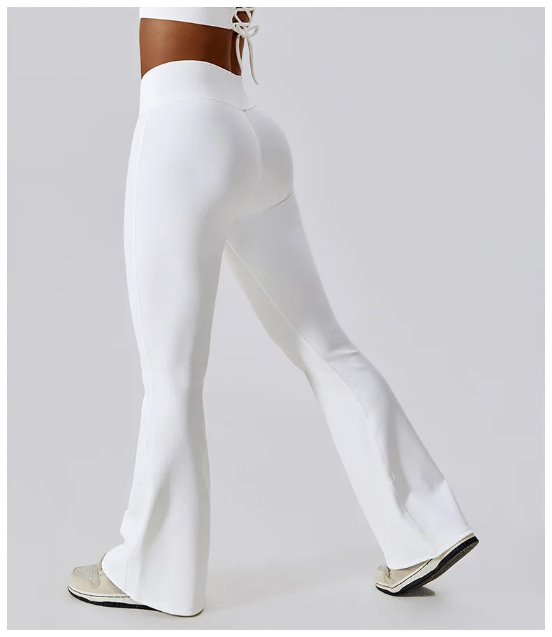 Flare Leggings Yoga Pants – High Waist, Wide Leg, Gym Workout, Fitness, Sports, Flared Design, Latin Dance Trousers
