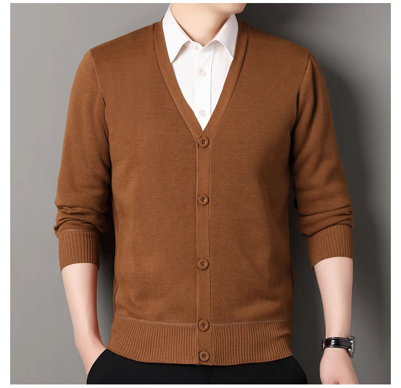 Men's Smart Casual Cardigan V-neck Sweater – Button Knit Cardigan, Perfect For Autumn And Winter, Stylish And Comfortable