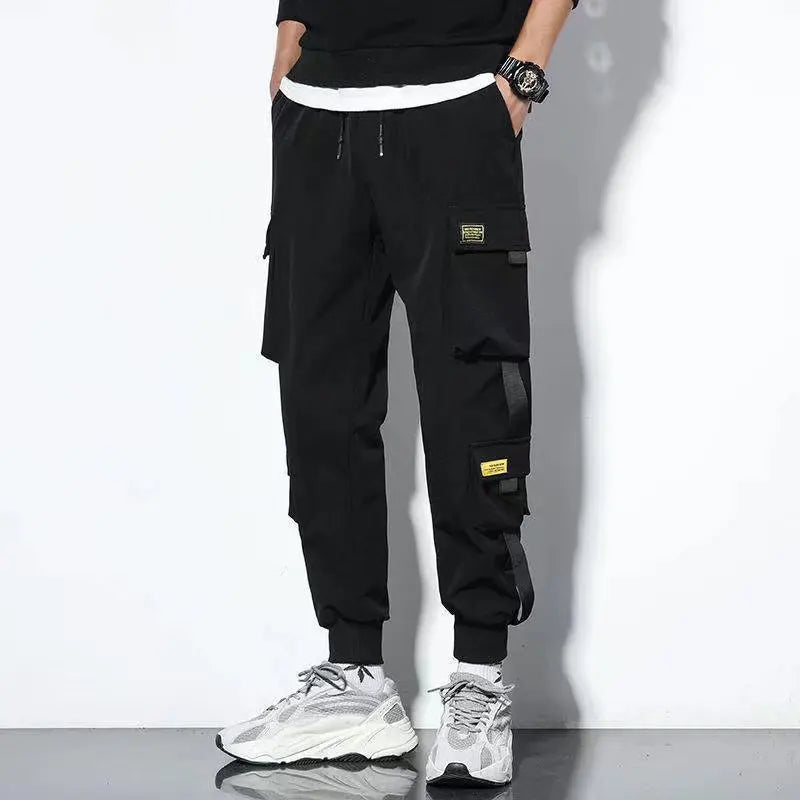 Classic Design Multi Flap Pockets Cargo Pants – Men's Loose Fit, Drawstring Harem, Oversized Jogger Pants for Men and Women