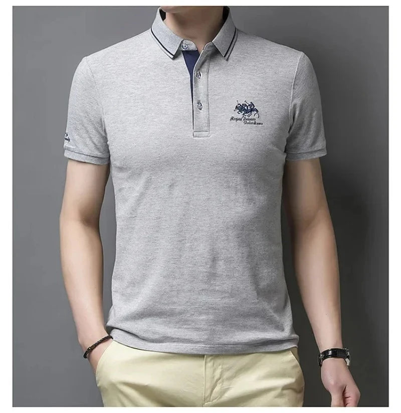 Men's Embroidered Polo Shirts – Short Sleeve Luxury Top With Lapel, Casual And Breathable, Lightweight T-Shirt For Men
