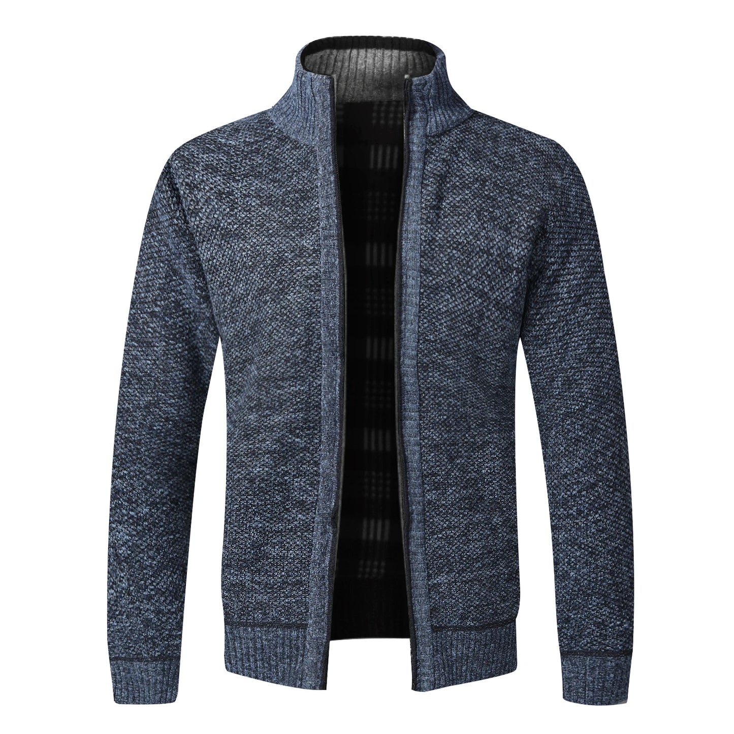 Warm Cardigan – Men's Fleece Sweater With Full Zip, Slim Fit, And Luxury Brand Knitted Design, Perfect For Cold Weather