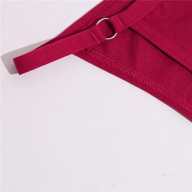 5PCS Set Sexy Cotton Panties – Women's Lingerie, Soft Underwear, Hoop Design Waistband, Briefs, Intimate Bikini Style