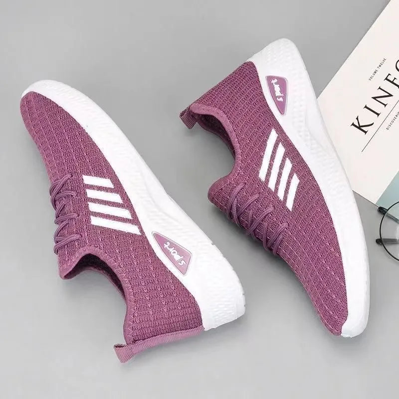 Lightweight Sports Shoes – Breathable Mesh, Soft Sole, Casual Comfort for Women
