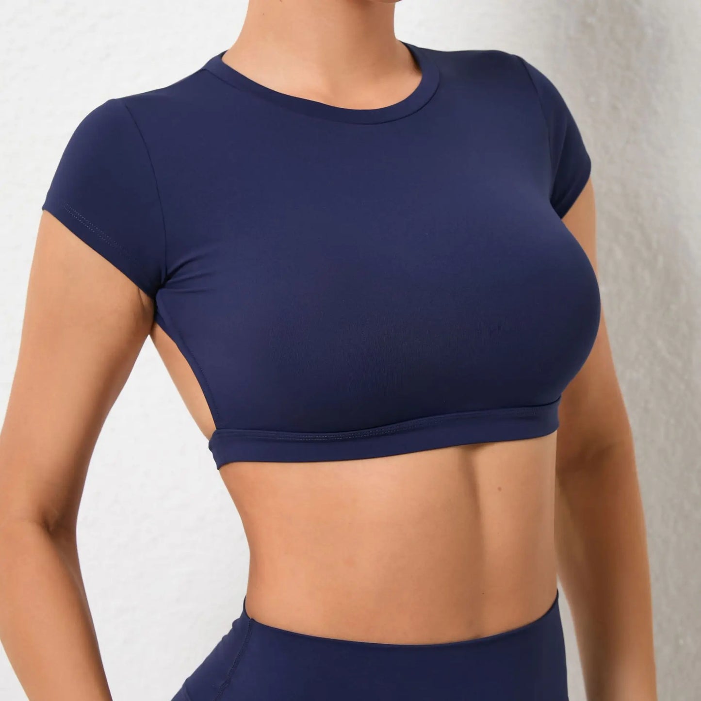 Breathable Backless Sports Crop Top – Women's Fitness & Yoga Workout Shirt