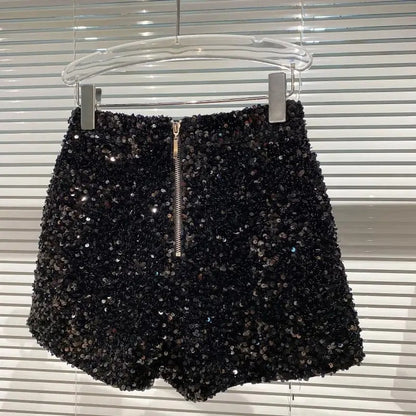 Velvet Shorts – Sequined, Shiny, Versatile, Clubwear, Hot Pants, High Street Fashion