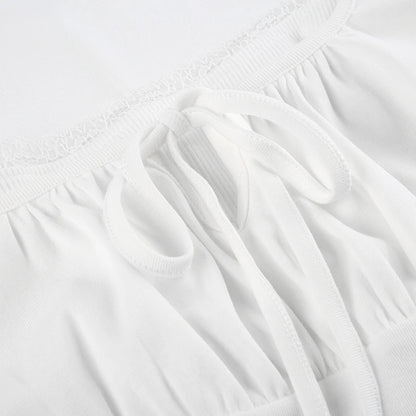 Rockmore Lace Stitching Kawaii T-Shirt – Slim Fit, Long Sleeve, Square Collar, Casual Spring/Autumn Pullover