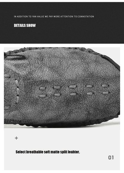 Handmade Leather Shoes – Casual Slip-On Loafers, Breathable Leather Shoes for Men, Flats, Hot Sale Moccasins, Tooling Shoes, Plus Size for Men