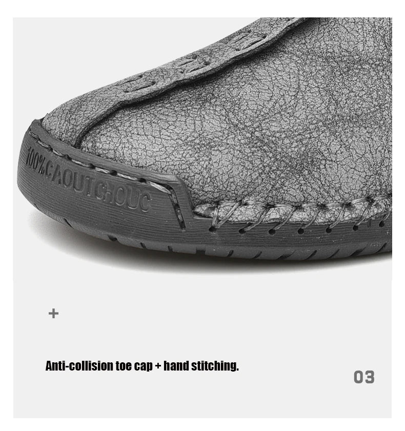 Handmade Leather Shoes – Casual Slip-On Loafers, Breathable Leather Shoes for Men, Flats, Hot Sale Moccasins, Tooling Shoes, Plus Size for Men