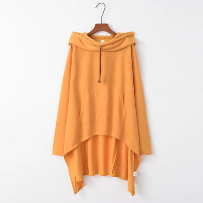 Fashion Trend Long Hoodie – European Style, Solid Color, Casual & Stylish