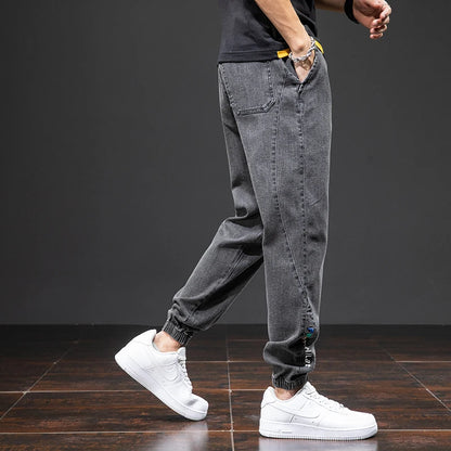 Cargo Jeans Men – Streetwear Denim Jogger Pants, Baggy Harem Style, Plus Size, Ideal for Spring and Summer
