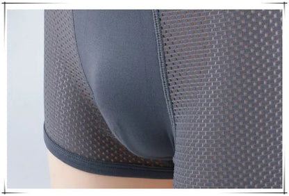 4PCS Lot Men's Boxers – Bamboo Fiber, Breathable Hole Design, Large Size, Comfortable Underwear Shorts
