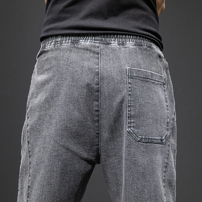 Cargo Jeans Men – Streetwear Denim Jogger Pants, Baggy Harem Style, Plus Size, Ideal for Spring and Summer