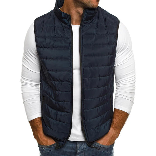 Men's Sleeveless Vest Jackets – Winter Fashion Cotton-Padded Coats, Stand Collar, Warm And Stylish Waistcoats
