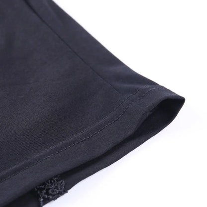 Vintage Goth T-Shirt – Bodycon, Bandage Lace, Black Mesh, Sexy Gothic Streetwear for Women