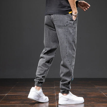 Cargo Jeans Men – Streetwear Denim Jogger Pants, Baggy Harem Style, Plus Size, Ideal for Spring and Summer