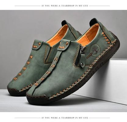 Handmade Leather Shoes – Casual Slip-On Loafers, Breathable Leather Shoes for Men, Flats, Hot Sale Moccasins, Tooling Shoes, Plus Size for Men