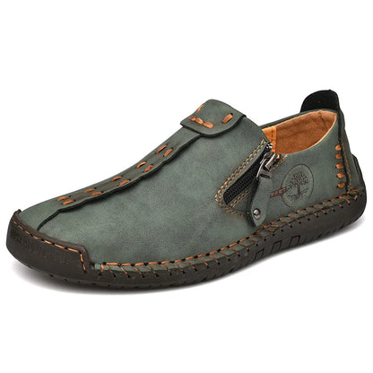 Handmade Leather Shoes – Casual Slip-On Loafers, Breathable Leather Shoes for Men, Flats, Hot Sale Moccasins, Tooling Shoes, Plus Size for Men