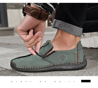Handmade Leather Shoes – Casual Slip-On Loafers, Breathable Leather Shoes for Men, Flats, Hot Sale Moccasins, Tooling Shoes, Plus Size for Men