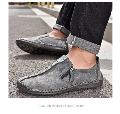 Handmade Leather Shoes – Casual Slip-On Loafers, Breathable Leather Shoes for Men, Flats, Hot Sale Moccasins, Tooling Shoes, Plus Size for Men