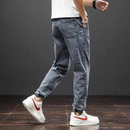 Cargo Jeans Men – Streetwear Denim Jogger Pants, Baggy Harem Style, Plus Size, Ideal for Spring and Summer