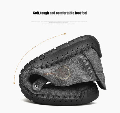 Handmade Leather Shoes – Casual Slip-On Loafers, Breathable Leather Shoes for Men, Flats, Hot Sale Moccasins, Tooling Shoes, Plus Size for Men