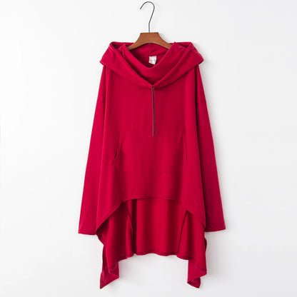 Fashion Trend Long Hoodie – European Style, Solid Color, Casual & Stylish