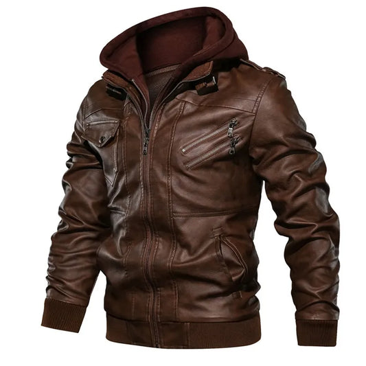 Men's Leather Jackets – Autumn Casual Motorcycle PU Jacket, Biker Leather Coats, Brand Clothing