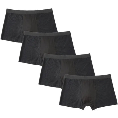 4PCS Lot Men's Boxers – Bamboo Fiber, Breathable Hole Design, Large Size, Comfortable Underwear Shorts