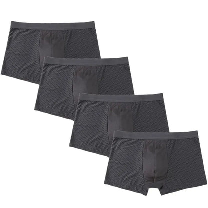 4PCS Lot Men's Boxers – Bamboo Fiber, Breathable Hole Design, Large Size, Comfortable Underwear Shorts